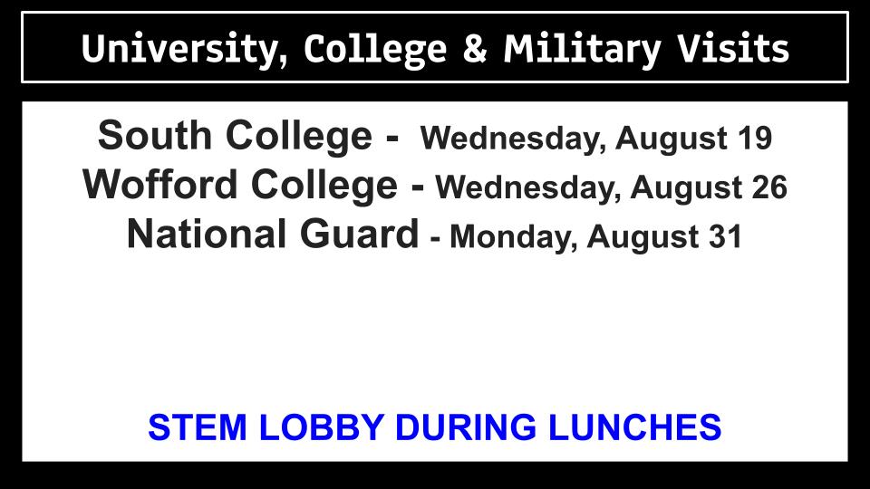 college visits during lunch